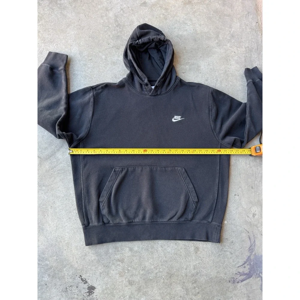 Nike Black Essential Blank Pullover Hoodie Jacket Large Cotton